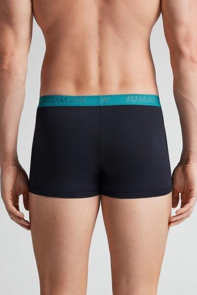 Navy Embroidered Marino Microfibre Boxers, B601_103K, large image number 3