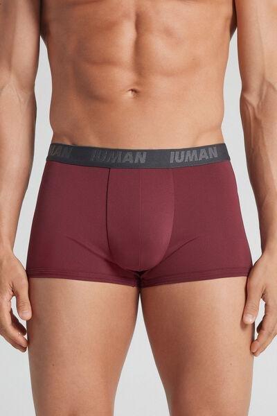 Burgundy / Grey Elastic Waist Boxers, B601_233K, large image number 0
