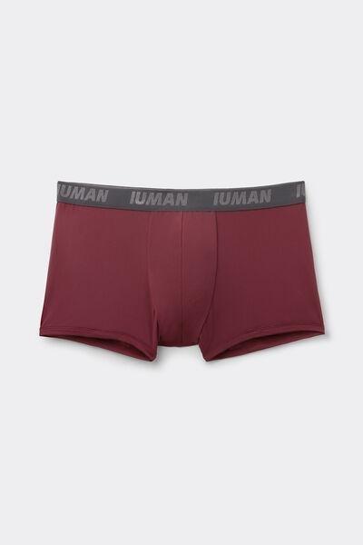 Burgundy / Grey Elastic Waist Boxers, B601_233K, large image number 2