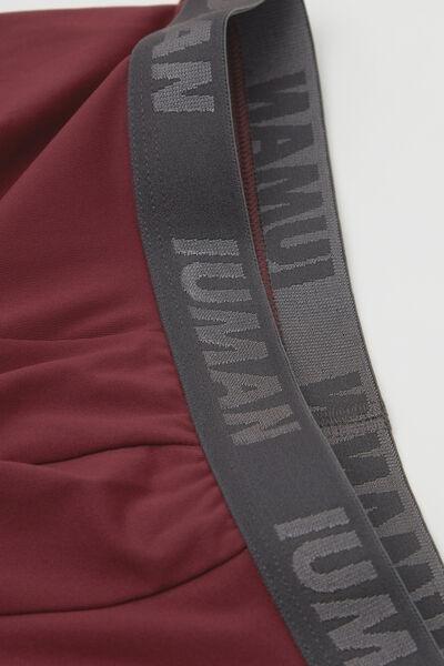 Burgundy / Grey Elastic Waist Boxers, B601_233K, large image number 4