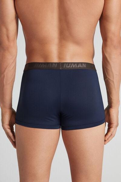 Navy / Brown Elastic Waist Boxers, B601_235K, large image number 3