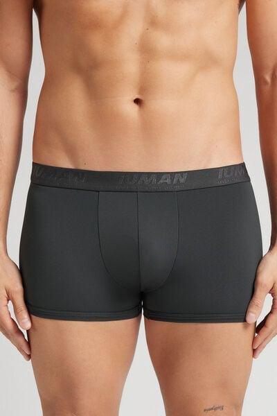 Grey Microfibre Boxers, , large image number 0