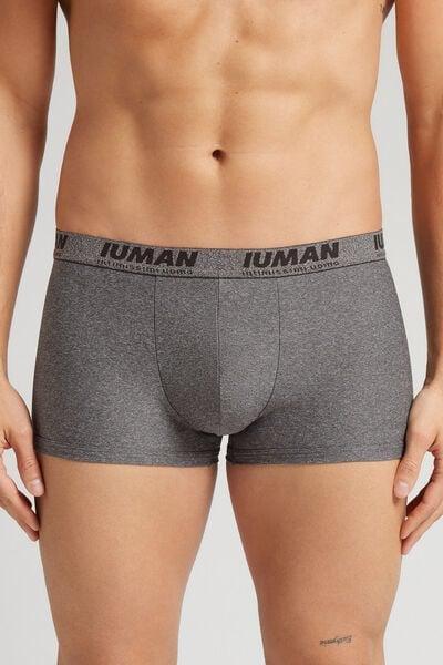 Grey Microfibre Boxers, , large image number 0