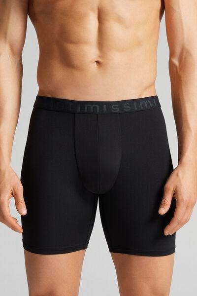 Black Long Microfibre Boxers, , large image number 0