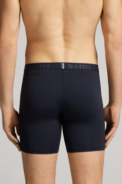 Blue Long Microfibre Boxers, , large image number 3