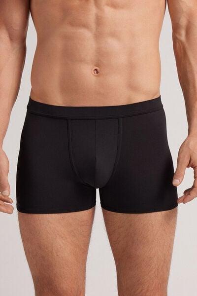 Black Microfibre Stretch Boxers, Black, large image number 0
