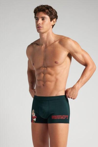 Green Grumpy Print Superior Cotton Boxers, B601_132J, large image number 1