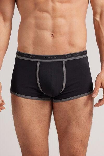 Black Superior Cotton Boxers, Black/graphite Blend, medium