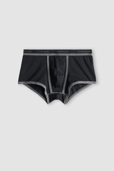 Black Superior Cotton Boxers, Black/graphite Blend, large image number 1
