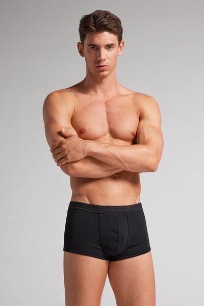 Black Superior Cotton Boxers, Black/black, large image number 1