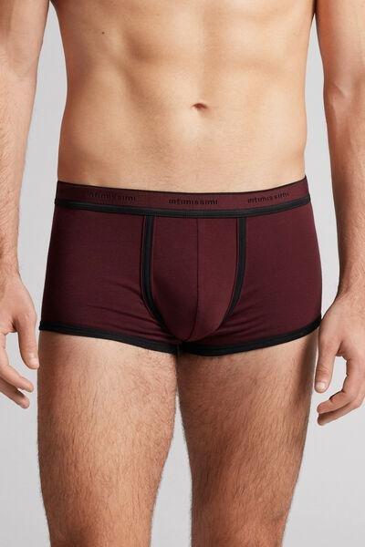 Burgundy Superior Cotton Boxers With Logo, , large image number 0