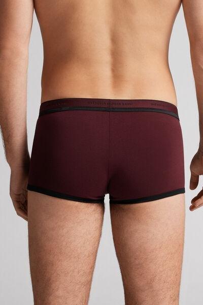 Burgundy Superior Cotton Boxers With Logo, , large image number 3