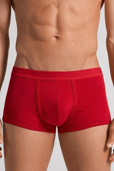 Red Stretch Supima Cotton Boxer Shorts, Intense Red/red, large image number 0