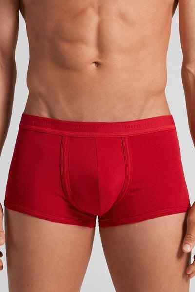 Red Stretch Supima Cotton Boxer Shorts, Intense Red/red, large image number 1