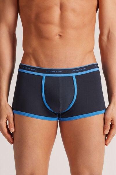 Navy Elastic Boxer Shorts, , medium