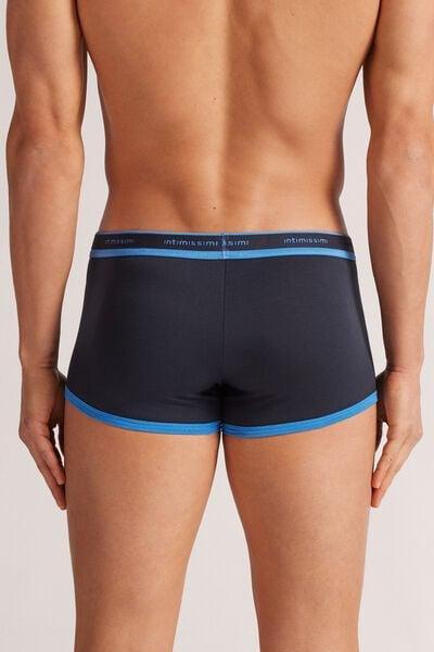 Navy Elastic Boxer Shorts, , large image number 3