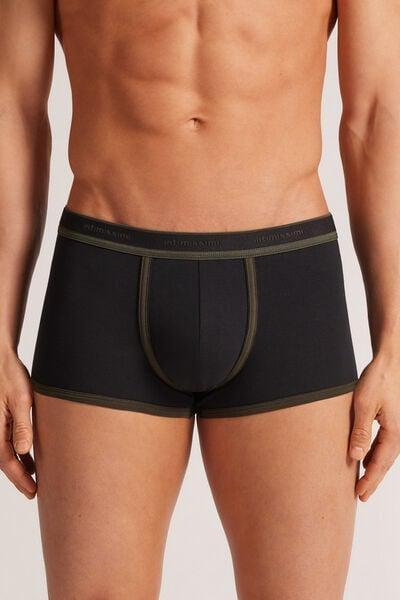 Black Elastic Boxer Shorts, , medium