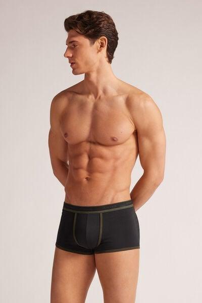 Black Elastic Boxer Shorts, , large image number 1