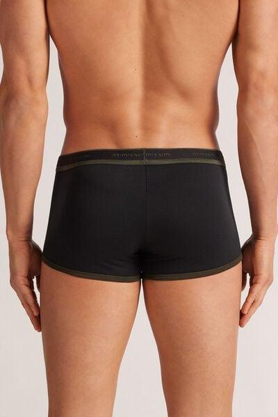 Black Elastic Boxer Shorts, , large image number 3