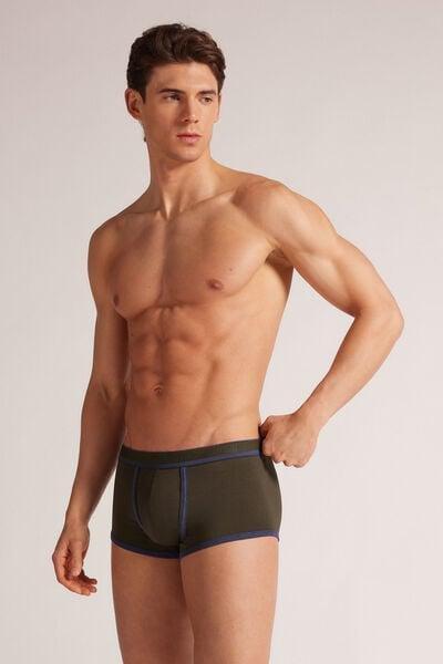 Green Elastic Boxer Shorts, , large image number 1