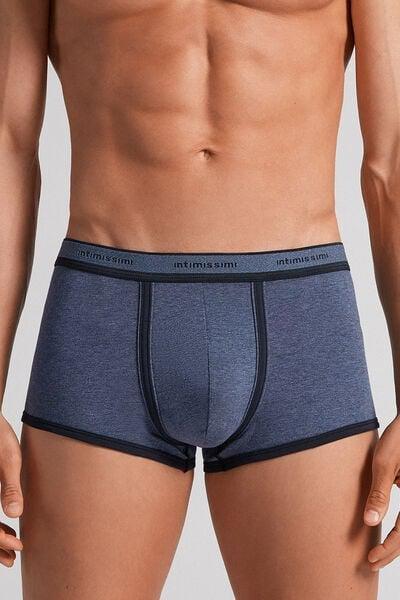 Blue Superior Cotton Boxers With Logo, B601_845I, large image number 0