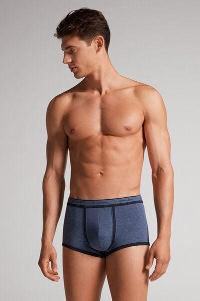 Blue Superior Cotton Boxers With Logo, B601_845I, large image number 1