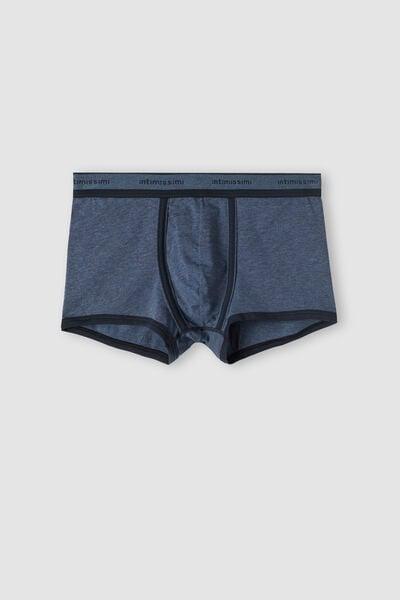 Blue Superior Cotton Boxers With Logo, B601_845I, large image number 2