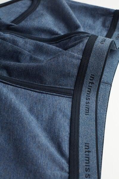 Blue Superior Cotton Boxers With Logo, B601_845I, large image number 4