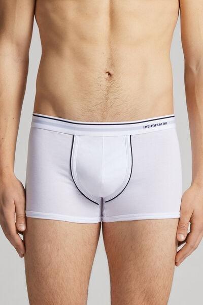 White Superior Cotton Boxers, White/blue, large image number 0