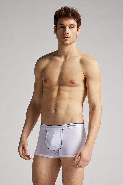 White Superior Cotton Boxers, White/blue, large image number 1