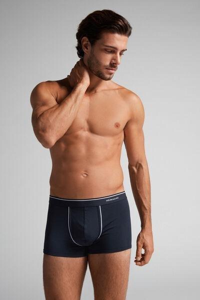 Blue Superior Cotton Boxers, Blue/white, large image number 1