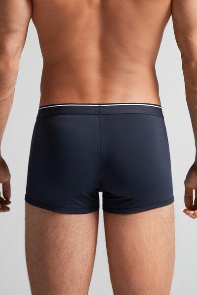 Blue Superior Cotton Boxers, Blue/white, large image number 3
