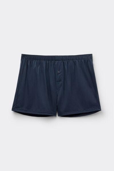 Navy Loose-Fit Mercerised Cotton Boxers, , large image number 2