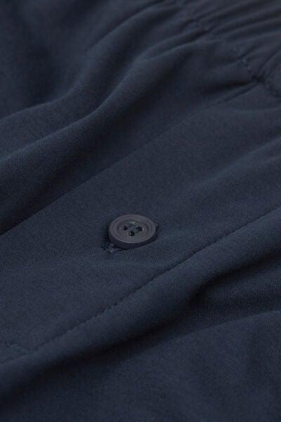 Navy Loose-Fit Mercerised Cotton Boxers, , large image number 4