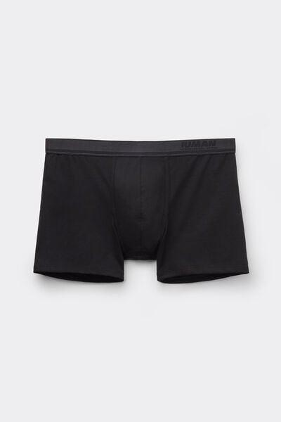 Black Mercerised Cotton Boxers, Black, large image number 2