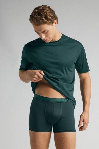 Green Mercerised Cotton Boxers, B601_132J, large image number 1