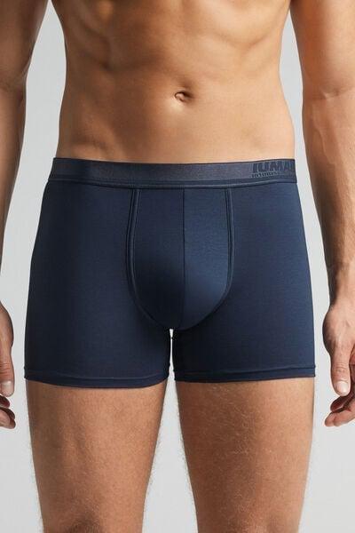 Navy Mercerised Cotton Boxers, B601_490J, large image number 0