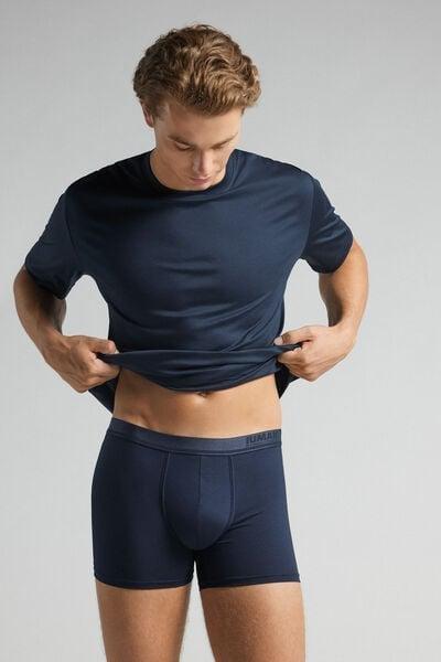 Navy Mercerised Cotton Boxers, B601_490J, large image number 1