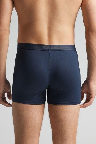 Navy Mercerised Cotton Boxers, B601_490J, large image number 3