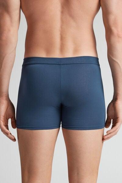 Blue Stretch Premium Cotton Boxers, B601_886J, large image number 3