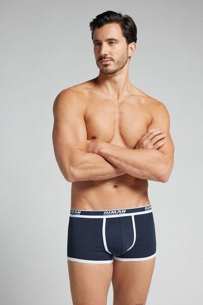 Navy Superior Cotton Boxers, Midnight Blue/white, large image number 1
