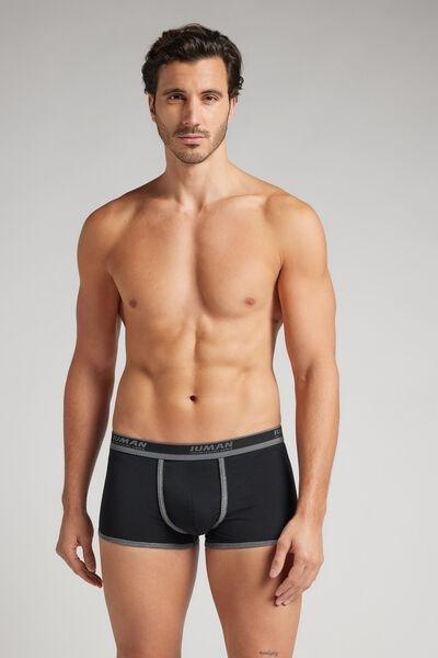 Black Superior Cotton Boxers, Black/graphite Blend, large image number 1