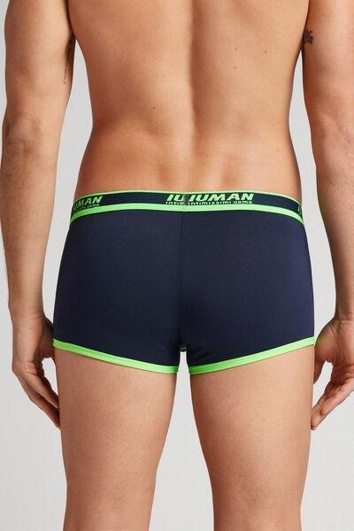 Blu Intenso/verde Fluo  Block Boxer Briefs, B601_891J, large image number 3