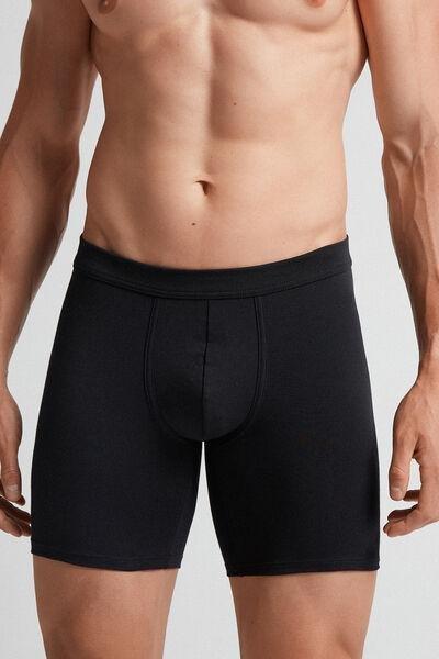 Black Long Stretch Boxers, , medium