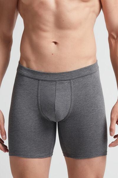 Grey Long Superior Cotton Boxers, , medium