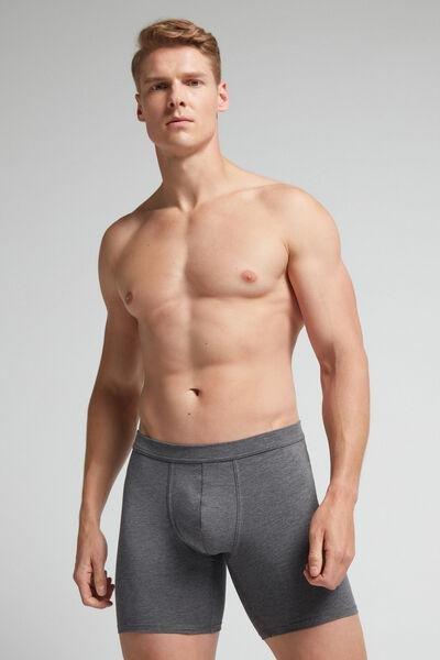 Grey Long Superior Cotton Boxers, , large image number 1