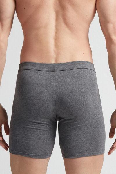 Grey Long Superior Cotton Boxers, , large image number 3