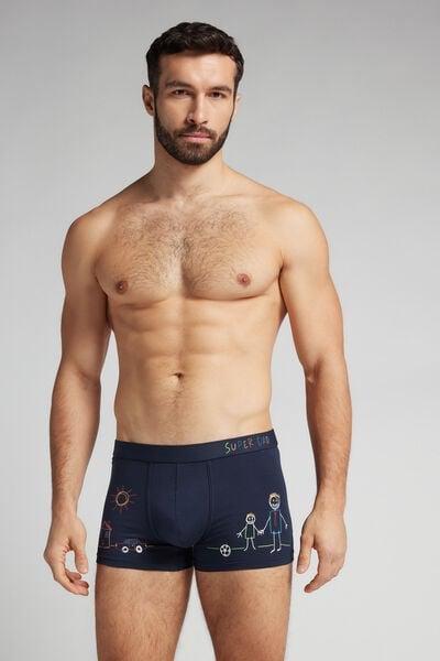 Navy Printed Boxers, , large image number 2