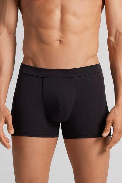 Black Modal And Silk Boxers, Black, large image number 0