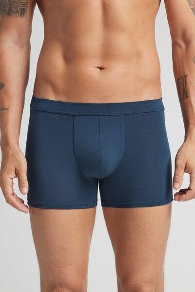 Blue Elasticated Waistband Silk Boxers, B601_886J, large image number 0